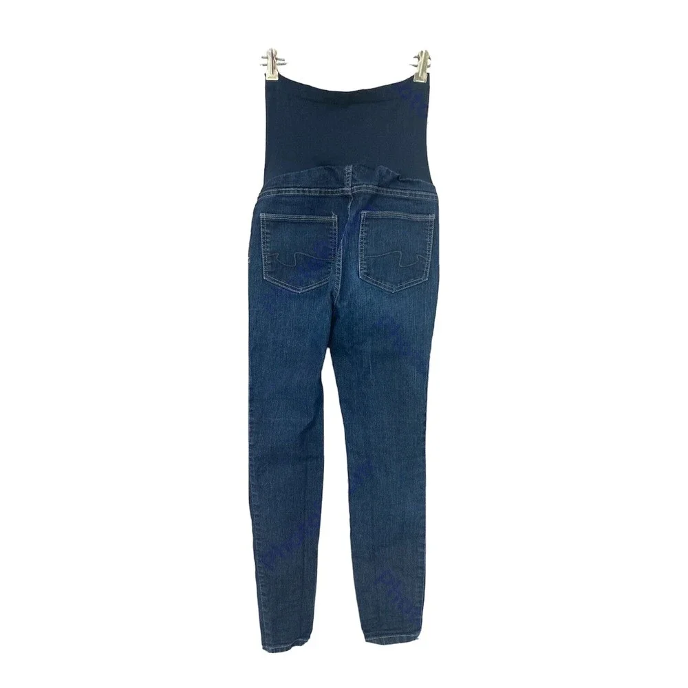 A Pea In The Pod Womens Maternity Dark Blue Denim Skinny Pull On Jeans Size XS - Picture 7 of 8